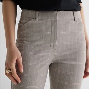 Express Women's Plaid Pants in Tan